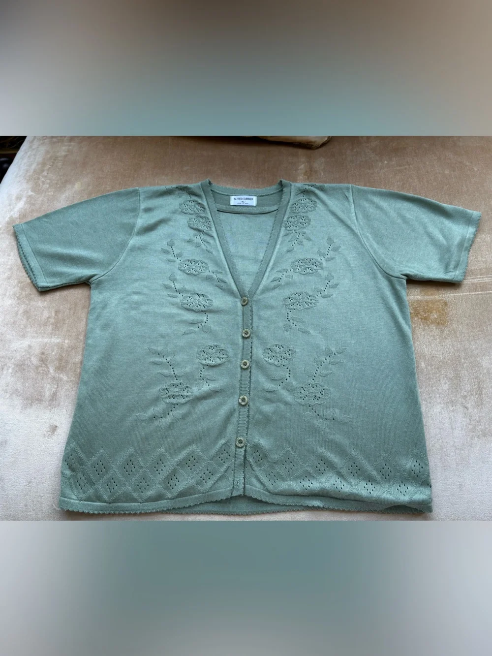 Alfred Dunner Sage Green Knit Short Sleeve Top - SIZE XL - MADE IN USA - Picture 5 of 15